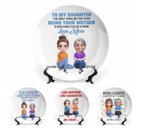 Personnaliser The Only Thing Better Than Being Your Mother Is Watching You Be A Mom Assiettes de portrait de dessin animé Cadeaux décoratifs en céramique personnalisés pour femme Plaque de décoration