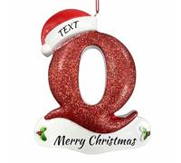 Personnalisés Ornaments de Noël de Famille 2025, Pendentif de Lettre de Noël Personnalisé avec des Noms/Texte, Cadeau d'hiver pour Les Amis de La Famille (A - Z)