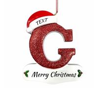 Personnalisés Ornaments de Noël de Famille 2025, Pendentif de Lettre de Noël Personnalisé avec des Noms/Texte, Cadeau d'hiver pour Les Amis de La Famille (A - Z)