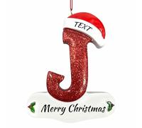 Personnalisés Ornaments de Noël de Famille 2025, Pendentif de Lettre de Noël Personnalisé avec des Noms/Texte, Cadeau d'hiver pour Les Amis de La Famille (A - Z)