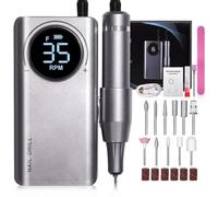 Personnalisez ce dont vous avez besoin : perceuse à ongles électrique haute vitesse - Lime à ongles portable rechargeable 35 000 tr/min pour manucure et pédicure, ensemble de meuleuse à ongles sans