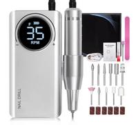 Personnalisez ce dont vous avez besoin : perceuse à ongles électrique haute vitesse - Lime à ongles portable rechargeable 35 000 tr/min pour manucure et pédicure, ensemble de meuleuse à ongles sans