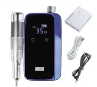 Personnalisez ce dont vous avez besoin - Perceuse à ongles électrique professionnelle 35 000 tr/min avec écran LCD - Ponceuse à ongles portable rechargeable pour ongles en acrylique et gel (bleu)