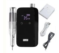 Personnalisez ce dont vous avez besoin - Perceuse à ongles électrique professionnelle 35 000 tr/min avec écran LCD - Ponceuse à ongles portable rechargeable pour ongles en acrylique et gel (noir)