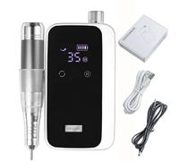 Personnalisez ce dont vous avez besoin - Perceuse à ongles électrique professionnelle 35 000 tr/min avec écran LCD - Ponceuse à ongles portable rechargeable pour ongles en acrylique et gel (blanc)