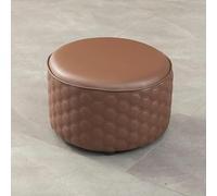 Personnalisez ce dont vous avez besoin - Repose-pieds rond en cuir pour salon, cuisine et chambre à coucher - Pièce polyvalente de décoration d'intérieur (marron, 32 x 21 cm)