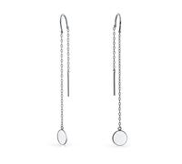 Personnalisez Des Boucles D'Oreilles À Chaînette Avec Initiales Gravées Alphabet Minimaliste Géométrique Long Cercle Rond Pour Femmes Et Adolescentes Stabilisation Crochet En U En Argent Sterling .925