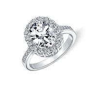 Personnalisez La Bague De Fiançaillesilles Traditionnelle De Style Vintage Zircon Cubique Aaa Cz Promise 4Ct Ovale Pavé Pour Femmes .925 Argent Sterling Personnalisable