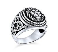 Personnalisez La Bague De Style Vintage Déclarative King Of Jungle Lion Pour Hommes En Argent Sterling Massif Oxydé .925 Faite À La Main En Turquie