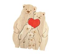 Personnalisez Le Puzzle Familial d ' Ours en Bois avec Une Forme, A | Décoration d ' intérieur en forme d ' animal pour l ' anniversaire de
