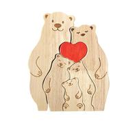 Personnalisez Le Puzzle Familial d ' Ours en Bois avec Une Forme, B | Décoration d ' intérieur en forme d ' animal pour l ' anniversaire de