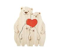 Personnalisez Le Puzzle Familial d ' Ours en Bois avec Une Forme, C | Décoration d ' intérieur en forme d ' animal pour l ' anniversaire de