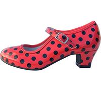 Personnalisez vos chaussures ! Chaussures de danse flamenco avec différentes tailles, de la fille à la femme., Rouge à pois noirs, 20 EU