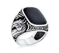 Personnalisez Votre Bague De Cheval Équestre En Onyx Noir Pour Hommes Baguewestern Pour Hommes En Argent 925 Oxydé Et Fait La Main En Turquie Personnalisable