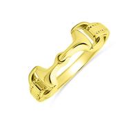Personnalisez Votre Bague De Cowgirl Équestre Avec Mors Double Pour Chevaux Bijoux Western Pour Femmes Ados Jaune Plaqué Or Jaune .925 Argent Sterling Personnalisable