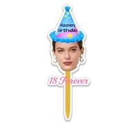 Personnalisez Votre Chapeau de Gâteau,Téléchargez Votre Photo Faciale,Ajoutez une Étiquette Texte,pour Décoration de Fête et Anniversaire,Coiffure Cupcake Joyeuse et Chapeaux de Gâteaux Personnalisés