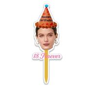 Personnalisez Votre Chapeau de Gâteau,Téléchargez Votre Photo Faciale,Ajoutez une Étiquette Texte,pour Décoration de Fête et Anniversaire,Coiffure Cupcake Joyeuse et Chapeaux de Gâteaux Personnalisés