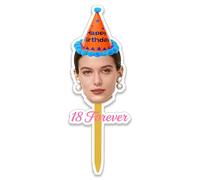 Personnalisez Votre Chapeau de Gâteau,Téléchargez Votre Photo Faciale,Ajoutez une Étiquette Texte,pour Décoration de Fête et Anniversaire,Coiffure Cupcake Joyeuse et Chapeaux de Gâteaux Personnalisés