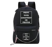 Personnalisez Votre Logo Nom Image Sac À Dos D'Ecole pour Adolescentes Filles Mode Sac À Dos De Voyage Personnalisé Color7,45X32X15CM