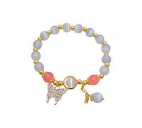 Personnalisiertes Verstellbares Herrenarmband Design Erweiterte Sinn Kristall Armband Schmetterling Armband Weibliche Transfer Perle Hand Schmuck Geschenk Fitness Armband Schmal, Einheitsgröße