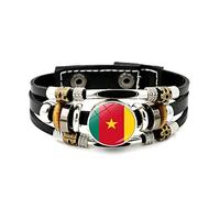 Personnalité Beau Drapeau Jaune Cameroun Art, Bracelet Réglable Bracelet En Cuir Accessoire Cadeau À La Mode Casual Spirituel Punk Vintage Perles Enfant Couple Cadeaux Pour Femmes Hommes,Image,18C