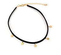 Personnalité Black Leather Cord Pentagram Pendentif Femmes Collier Stable Qualité Durability and Professional