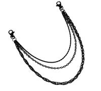 Personnalité élégante Chaîne portefeuille multi-anneaux Ornement noir pour hommes Les styles rock et punk améliorent les tenues Multi anneaux, taille unique, comme décrit, Comme décrit