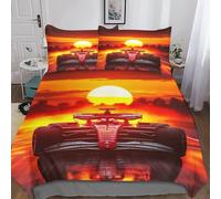 Personnalité Housse De Couette De Ferrarii Racing Thème, Respirant The Setting Sun Formulaone Linge De Lit Double（200x200cm） Comfort Cover Luxe Parure De Lit Respirant Literie