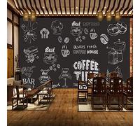 Personnalité papier peint noir et blanc graffiti thé café-restaurant loisirs bar de l'eau magasin mural restaurant occidental papier peint 3d foot gris noir poster pierre photo salo-400cm×280cm