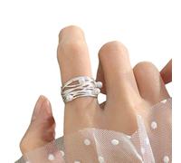 Personnalité Unique Anneaux Irréguliers Pour Les Femmes Couleurs Argentées Finison Bijoux De Doigt Les Anneaux D'ouverture Ajustés Anneau De Branche Accessoire