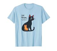Personne de Chat, tolérant Les Chiens - Amant des Animaux Insolite T-Shirt, Homme, Bleu Céleste, L