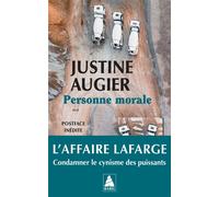 Personne morale - Justine Augier - Actes sud - Poche - Roman