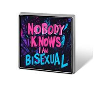 Personne ne sait que je suis bisexuelle. Broche carrée élégante, épingles, boutons, badges, sans couture, pour revers, pour toutes les occasions.