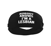 Personne ne Sait Que Je suis Lesbienne. Bandeaux Anti-Transpiration pour Adultes, Bandeaux antidérapants, Accessoires de Sport pour la Course à Pied, Le vélo, Le Basketball, Le Yoga et Le Fitness.