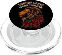 Personne ne s'en Soucie, Travaille Plus Fort, Force du Lion, Puissance, Motivation PopSockets PopGrip pour MagSafe