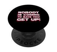 Personne ne Vient pour Vous sauver ! Levez-Vous ! (Fighter Statement) PopSockets PopGrip Adhésif
