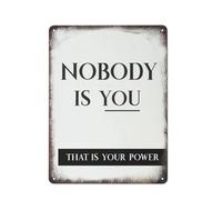 Personne n'est toi, c'est ton pouvoir, art mural inspirant noir et blanc, plaque en métal pour bureau de thérapeute, décoration murale vintage en aluminium pour jardin, restaurant, salon, chambre à