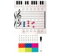 Personnel de musique magnétique Blanche, Note de musique Dry Erase Board | Board de lecture à deux côtés à sec pour les cours de musique - Leçons L'assistant d'enseignement comprend un marqueur pour l