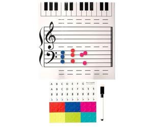 Personnel de musique magnétique Blanche, Note de musique Dry Erase Board | Board de lecture à deux côtés à sec pour les cours de musique - Leçons L'assistant d'enseignement comprend un marqueur pour l