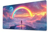 Personnes Mouse Pad Mat, Tapis de Souris Gaming XXL 1000x500x4mm, sous-Main Bureau Gamer, Set de Table de Joueur Extra Large, Base en antidérapante, Clavier Preuve l'eau Arc-en-Ciel G-3