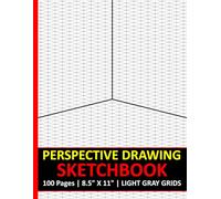 Perspective Drawing Notebook | 3d Drawing: 100 pages (double-sided print) | 8.5" x 11" (21.59 x 27.94 cm) | Light gray grids on white paper