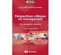 Perspectives Critiques En Management - Pour Une Gestion Citoyenne