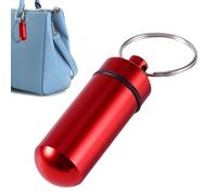 Perte Pocket Pill Boîte Keychain - Organisateur de métallique pour pilules, vitamines | Porte-pilule imperméable pour porte-clés, sac à main, utilisation extérieure, stockage quotidien po
