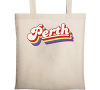 Perth Australia Sac fourre-tout coloré en coton écologique avec logo 3D Beige