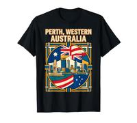 Perth Drapeau de l'Australie Occidentale Clocher Art rétro T-Shirt