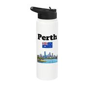 Perth souvenir Australie occidentale voyage drapeau australien Stainless Steel Insulated Water Bottle