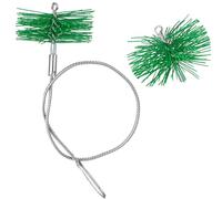 Perthlin 2 Pcs de Balai de Cheminée avec 1 Tige de Poussée 1 m, Brosse pour Tuyau de Poêle de 16 cm de Diamètre Herisson de Ramonage en Plastique Balai de Cheminée Tige Flexible en Acier Inoxydable