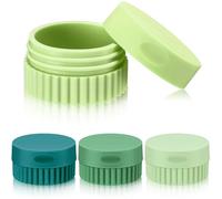 Perthlin 4 Pièces Recipient de Voyage pour Articles de Toilette Petits Pots de Crème en Gel de Silice 0,68 Once Étanches Flacon de Format Voyage avec Couvercle pour Cosmétique(Couleur Verte)