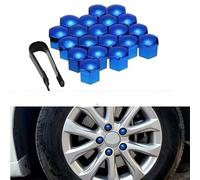 PERTID 20 Pièces Cache Ecrou Voitures pour Opel Vauxhall Zafira, Boulons Roue Hexagonal Boulon Capuchons D'écrou Outil Demontage Antipoussière,E/Blue-17mm