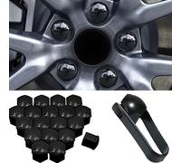 PERTID 20 Pièces Voiture Cache Ecrou Roue pour Tesla Model 3 X Model S Y, Hexagonal Capuchons D'écrou Caches Pneu Boulon Protection Couvercle,A/Black-21mm